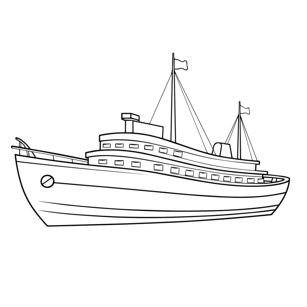 rationalisé vecteur contour de une bateau icône pour polyvalent utiliser.