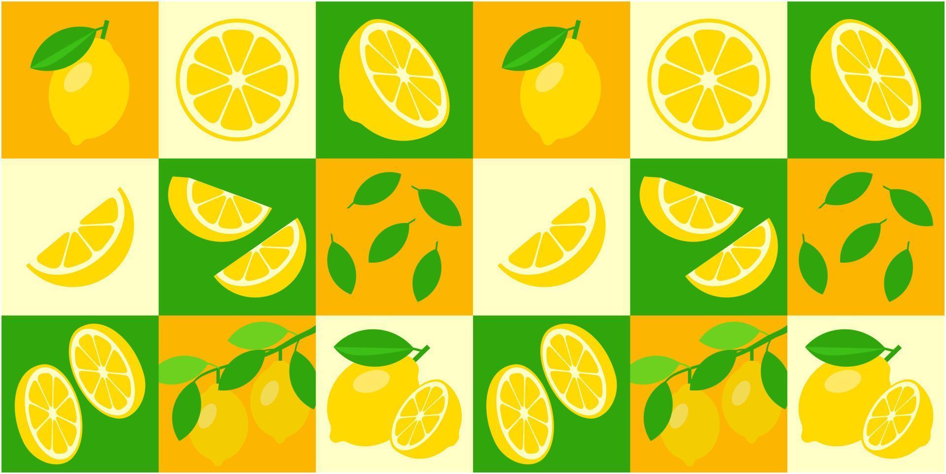 motif vectoriel géométrique harmonieux de citron pour la conception d'emballages