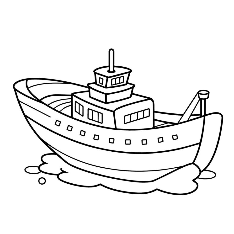rationalisé vecteur contour de une bateau icône pour polyvalent utiliser.