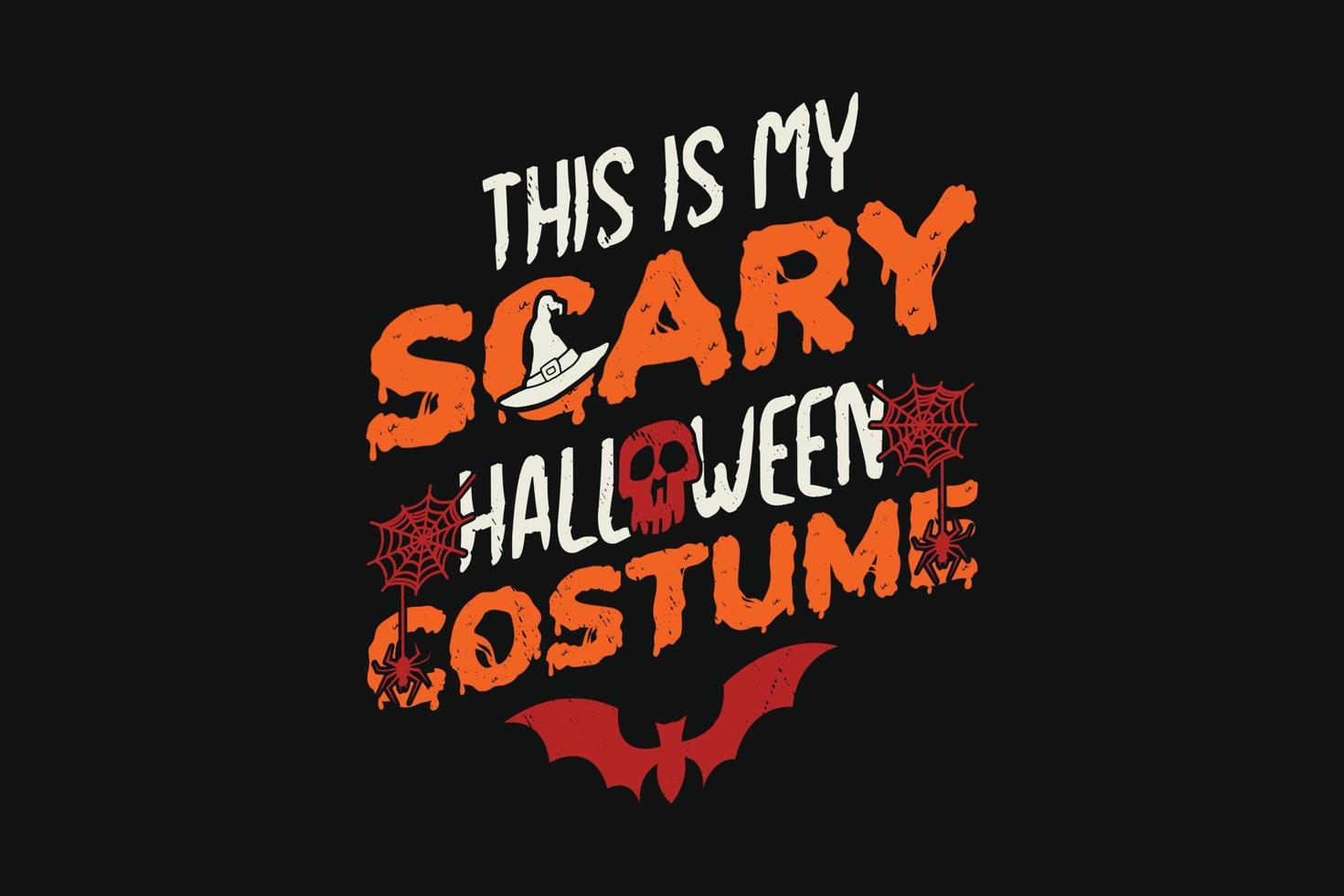 conception de t-shirt d'halloween c'est mon costume d'halloween effrayant vecteur