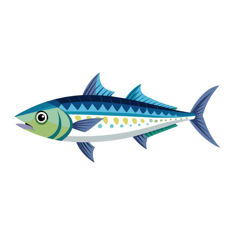 maquereau poisson isolé plat vecteur illustration sur blanc Contexte