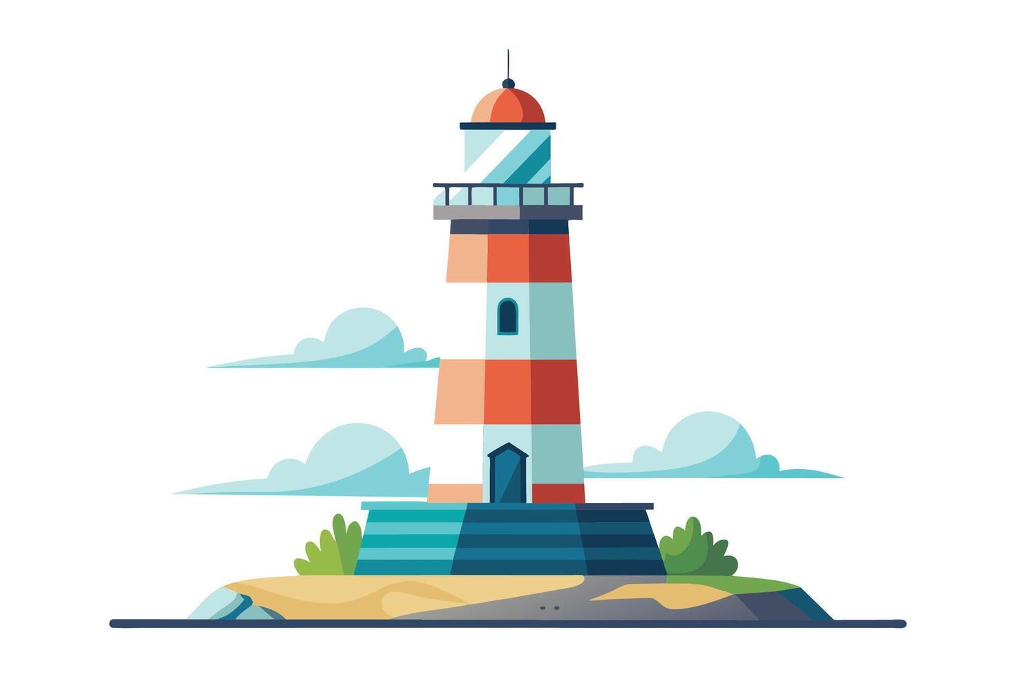 phare plat vecteur illustration sur blanc Contexte