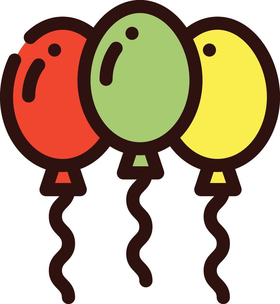 Trois des ballons avec rouge, vert et Jaune couleurs vecteur