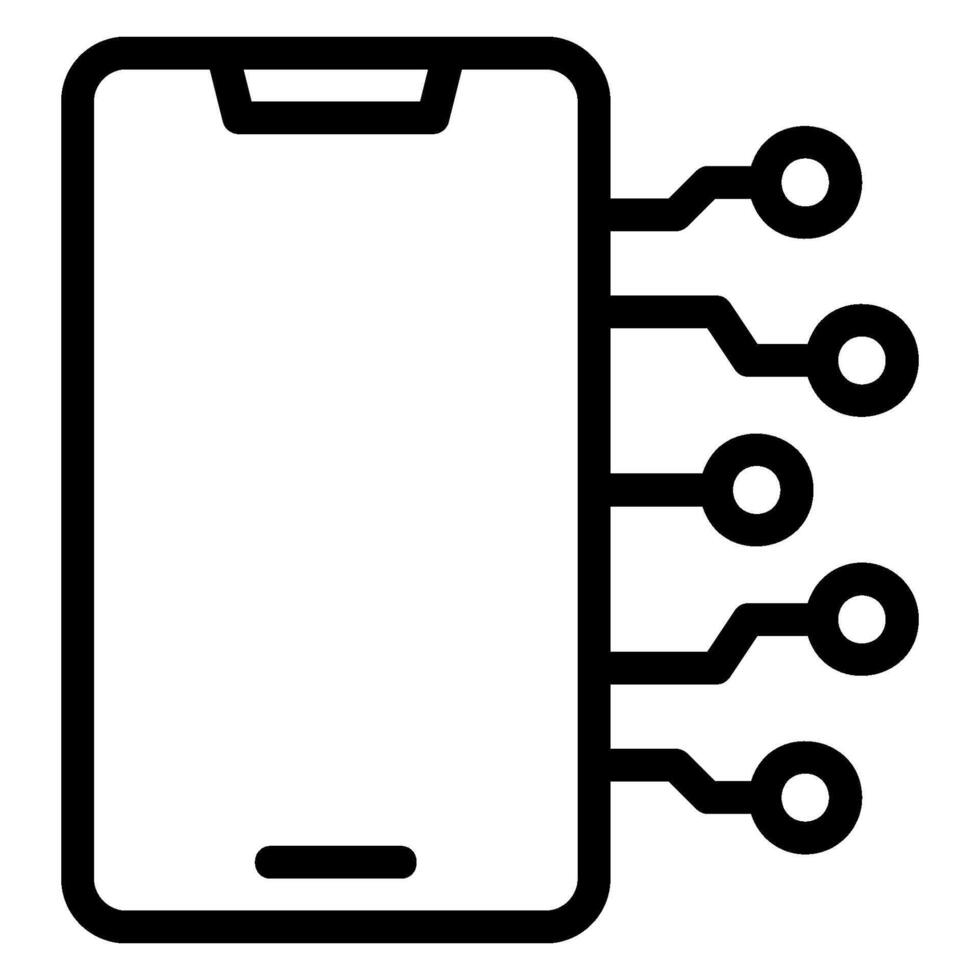 icône de ligne de smartphone vecteur