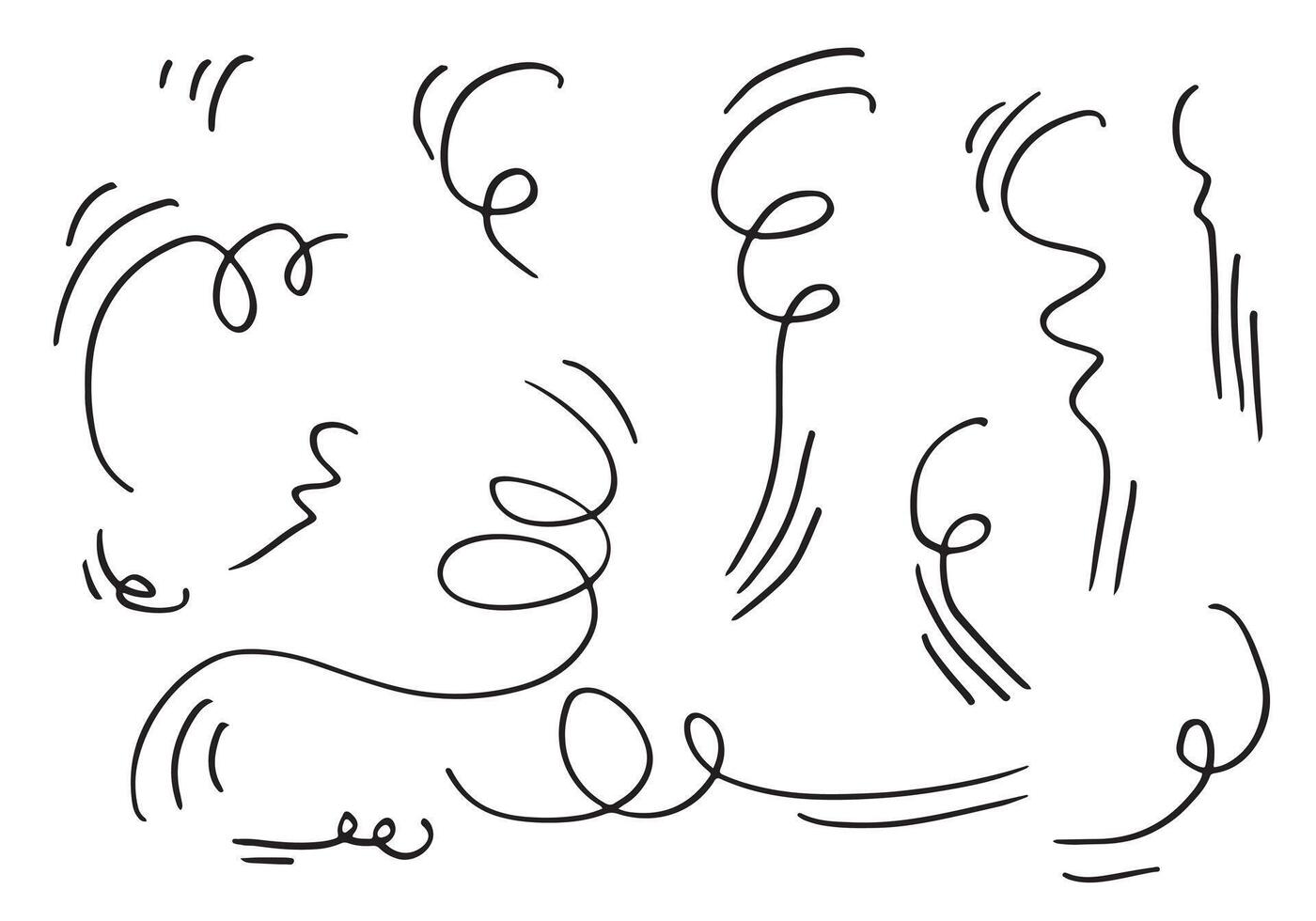 griffonnage vent illustration vecteur main tiré style isolé sur blanc Contexte.