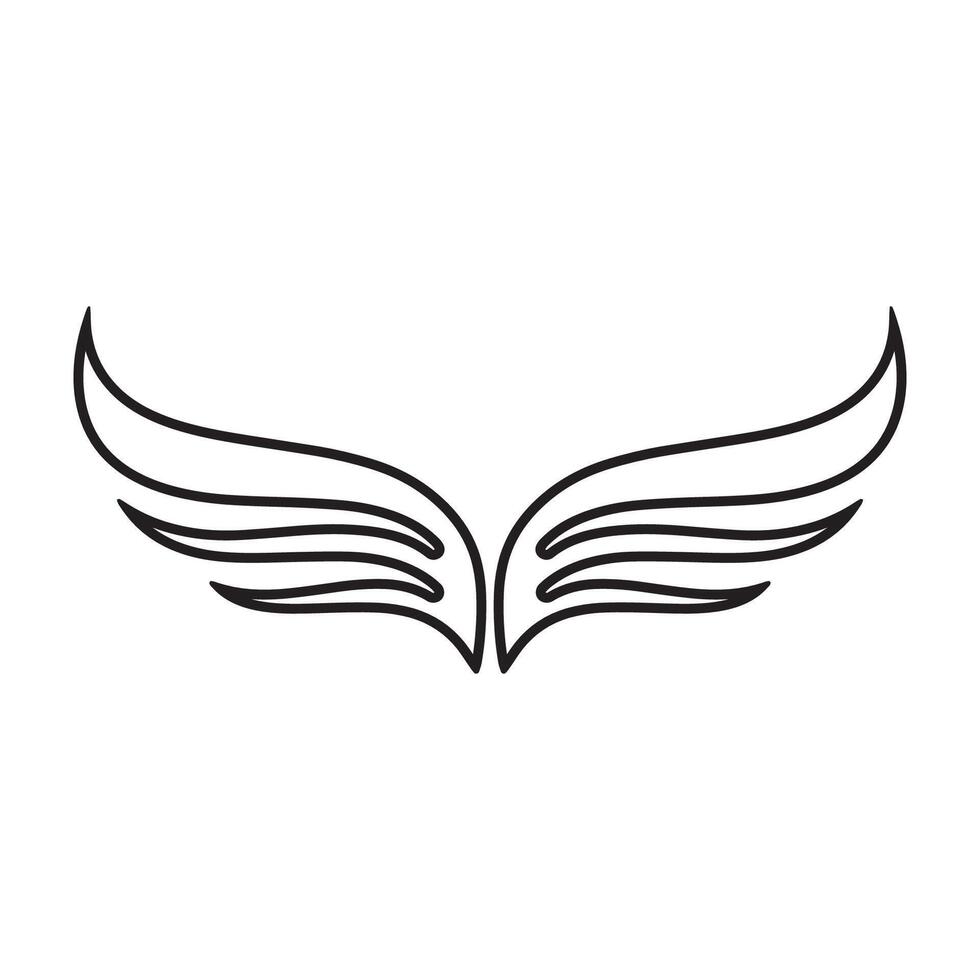 une stylisé paire de ailes dans une noir et blanc logo conception. vecteur