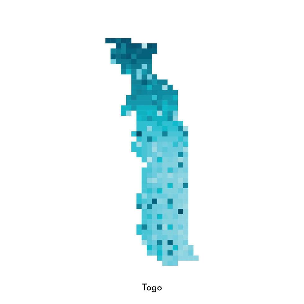 vecteur isolé géométrique illustration avec Facile glacé bleu forme de aller carte. pixel art style pour nft modèle. à pois logo avec pente texture pour conception sur blanc Contexte