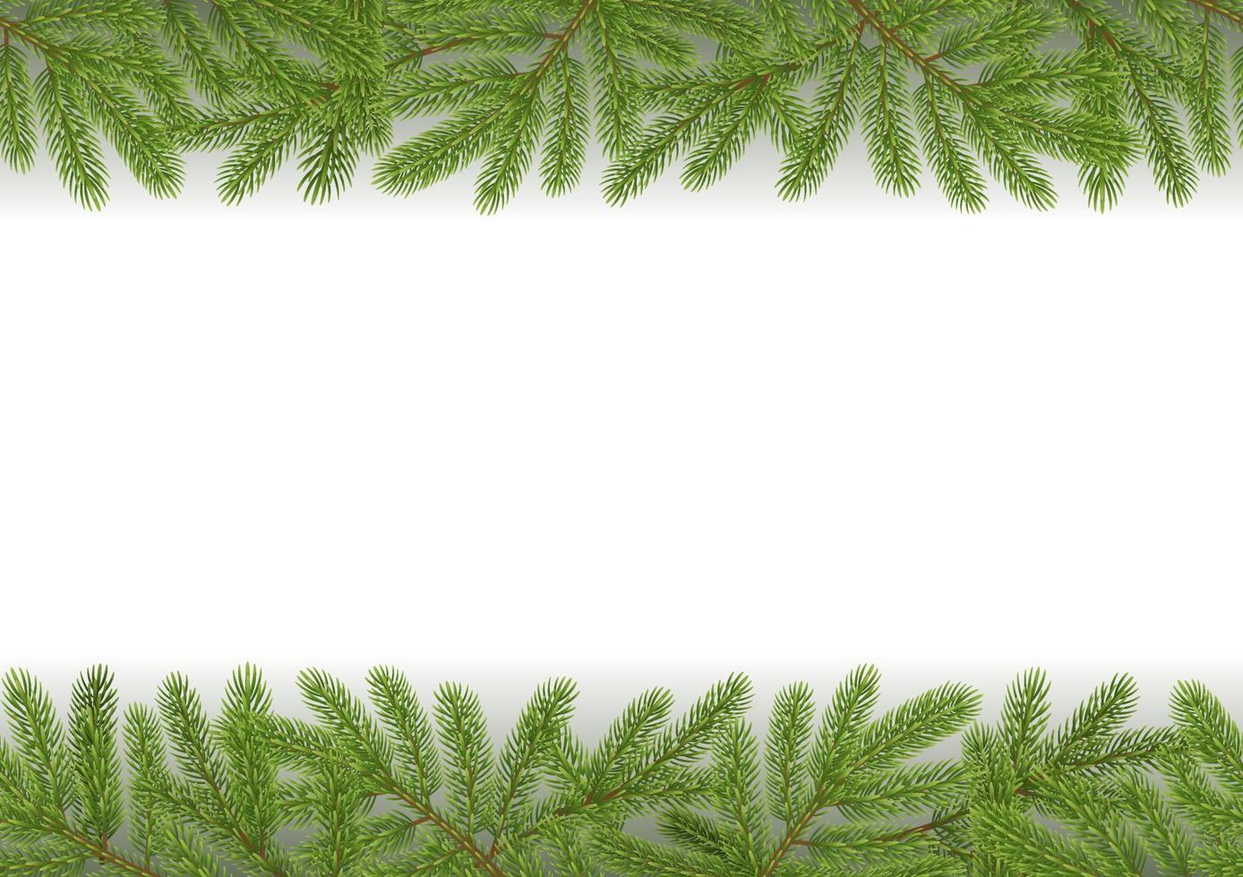 bordure transparente de noël avec des branches de pin vecteur