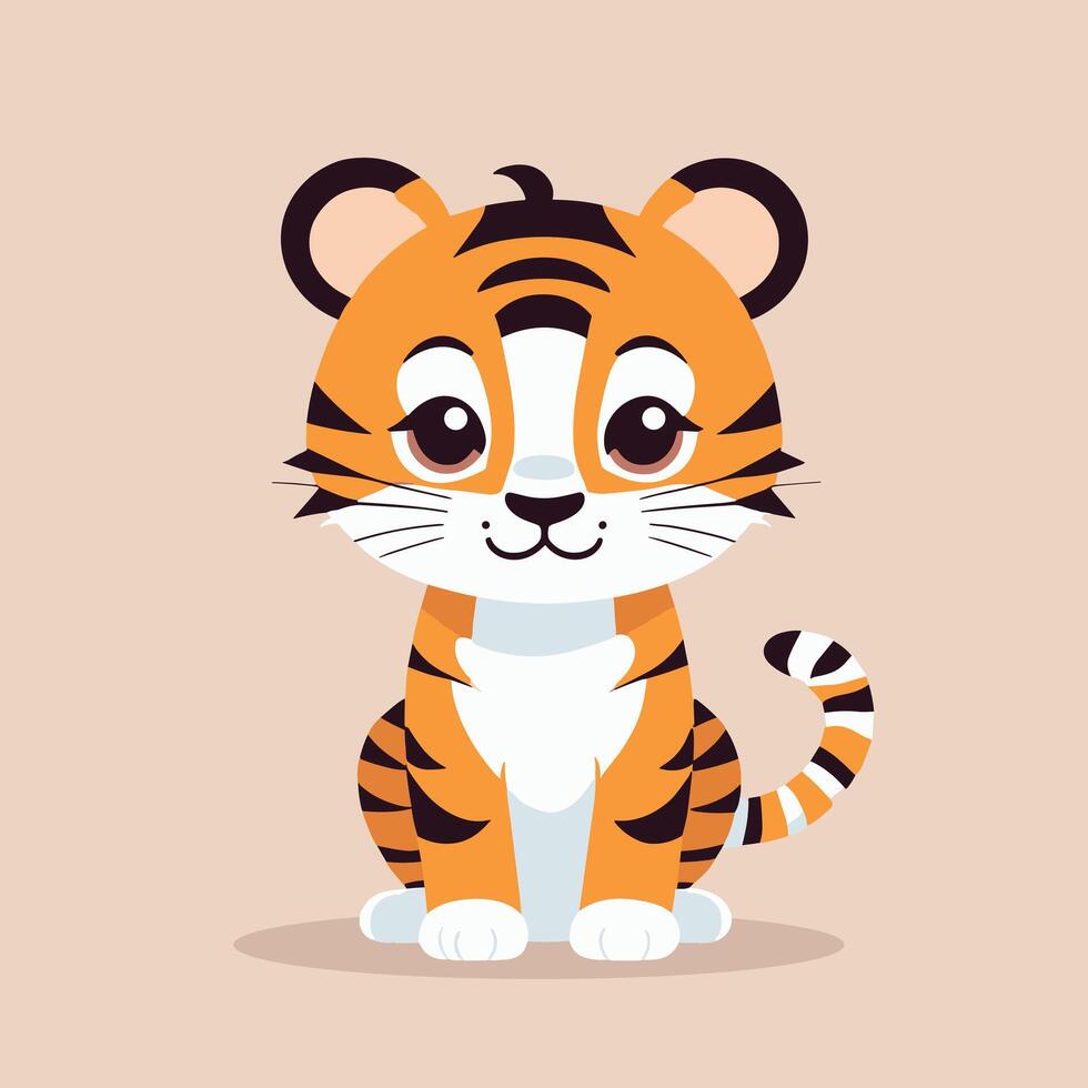 tigre dessin animé illustration agrafe art vecteur conception