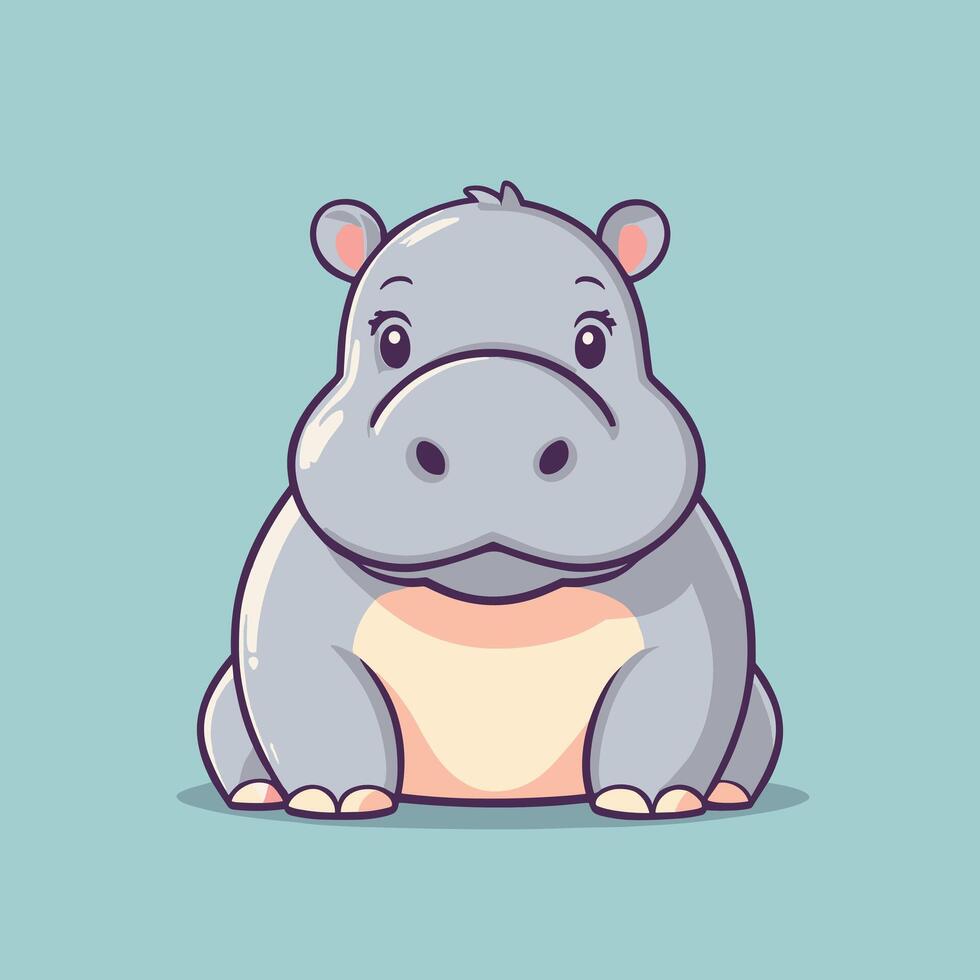 hippopotame dessin animé illustration agrafe art vecteur conception