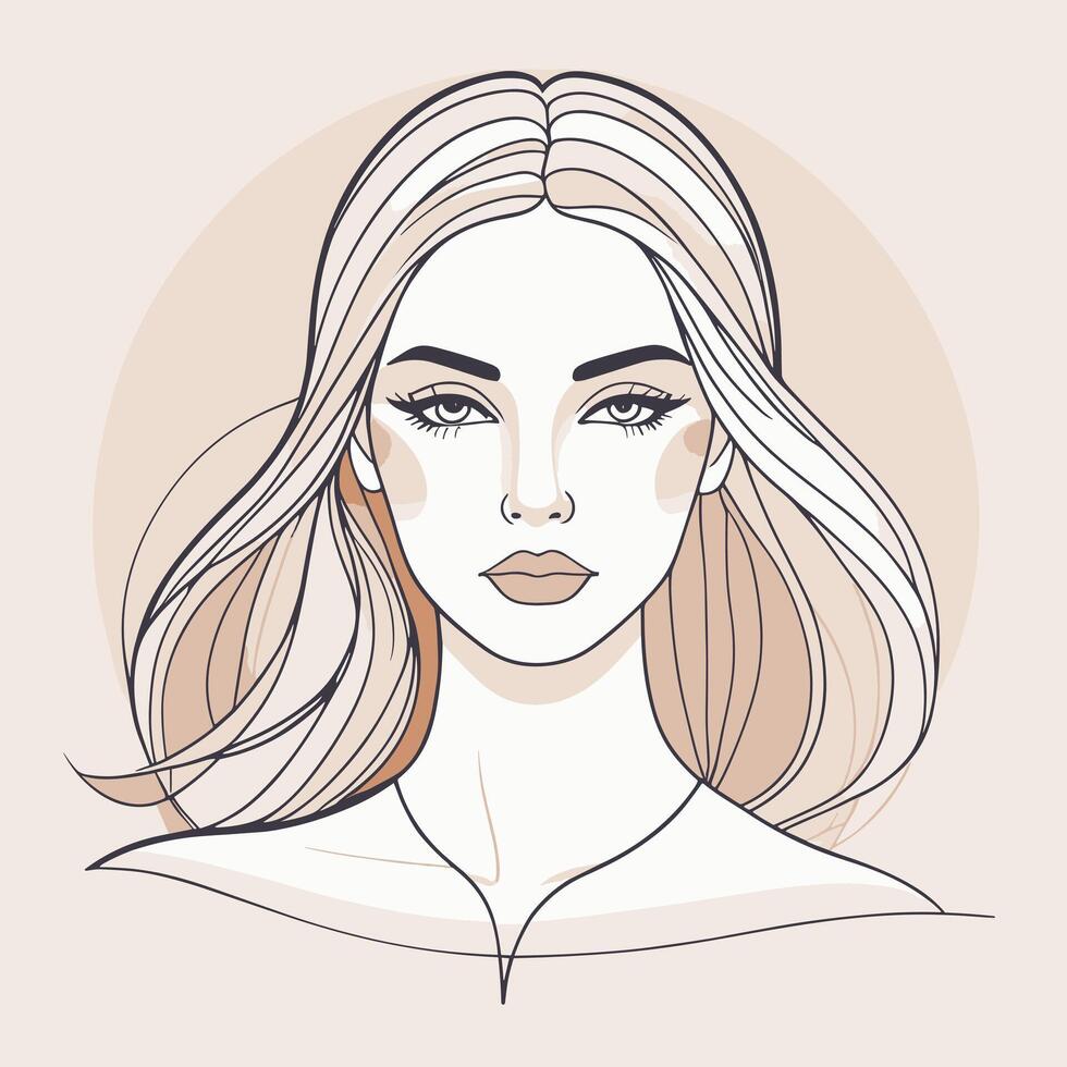 femme ligne art portrait illustration vecteur conception