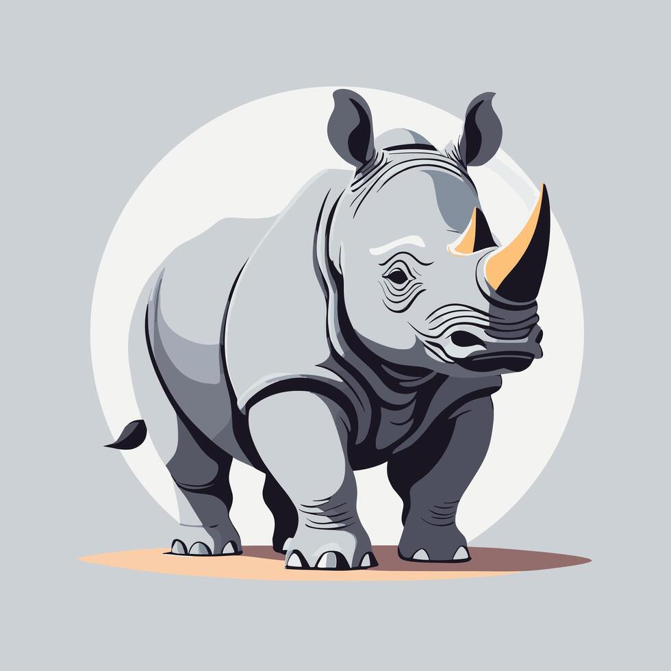 rhinocéros dessin animé illustration agrafe art vecteur conception