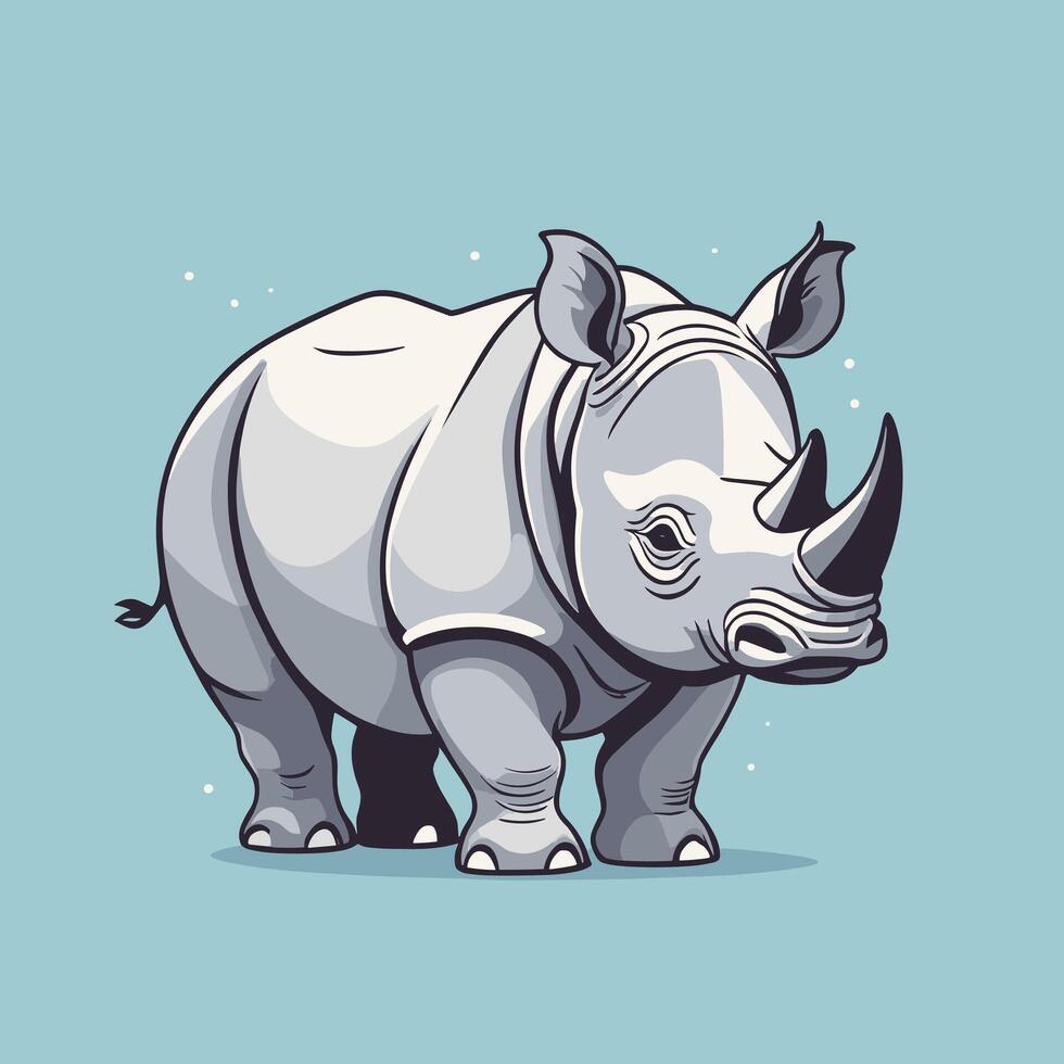 rhinocéros dessin animé illustration agrafe art vecteur conception