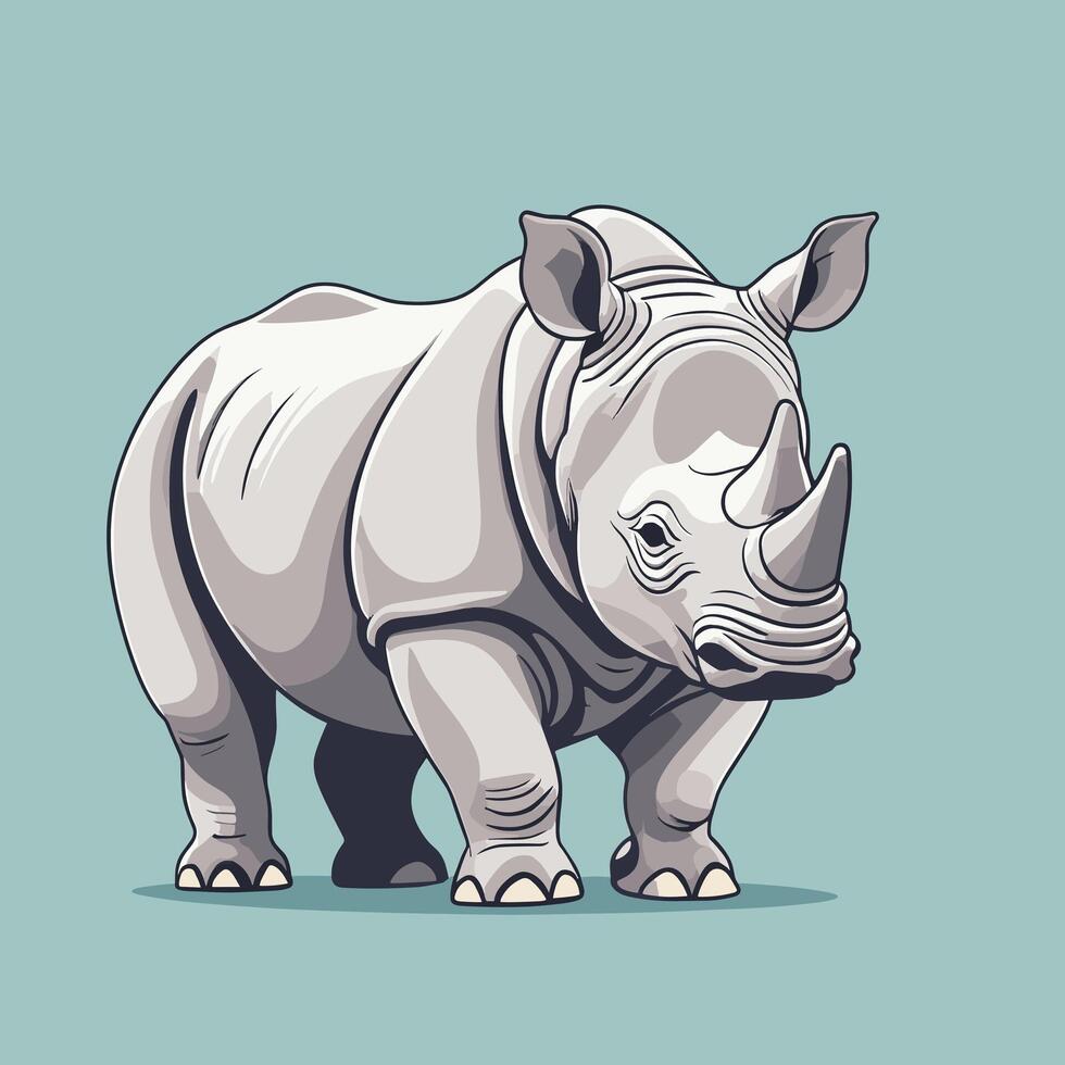 rhinocéros dessin animé illustration agrafe art vecteur conception