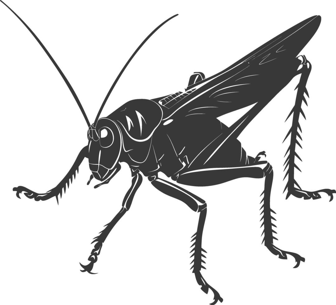 ai généré silhouette criquet insecte animal noir Couleur seulement vecteur