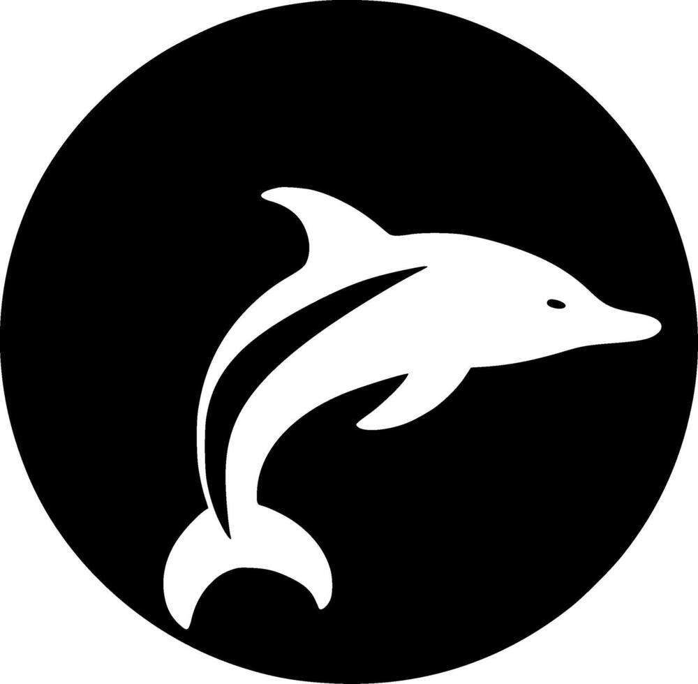 dauphin - minimaliste et plat logo - vecteur illustration