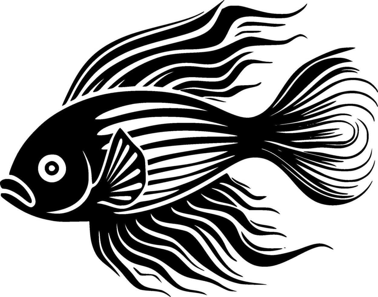 poisson, noir et blanc vecteur illustration