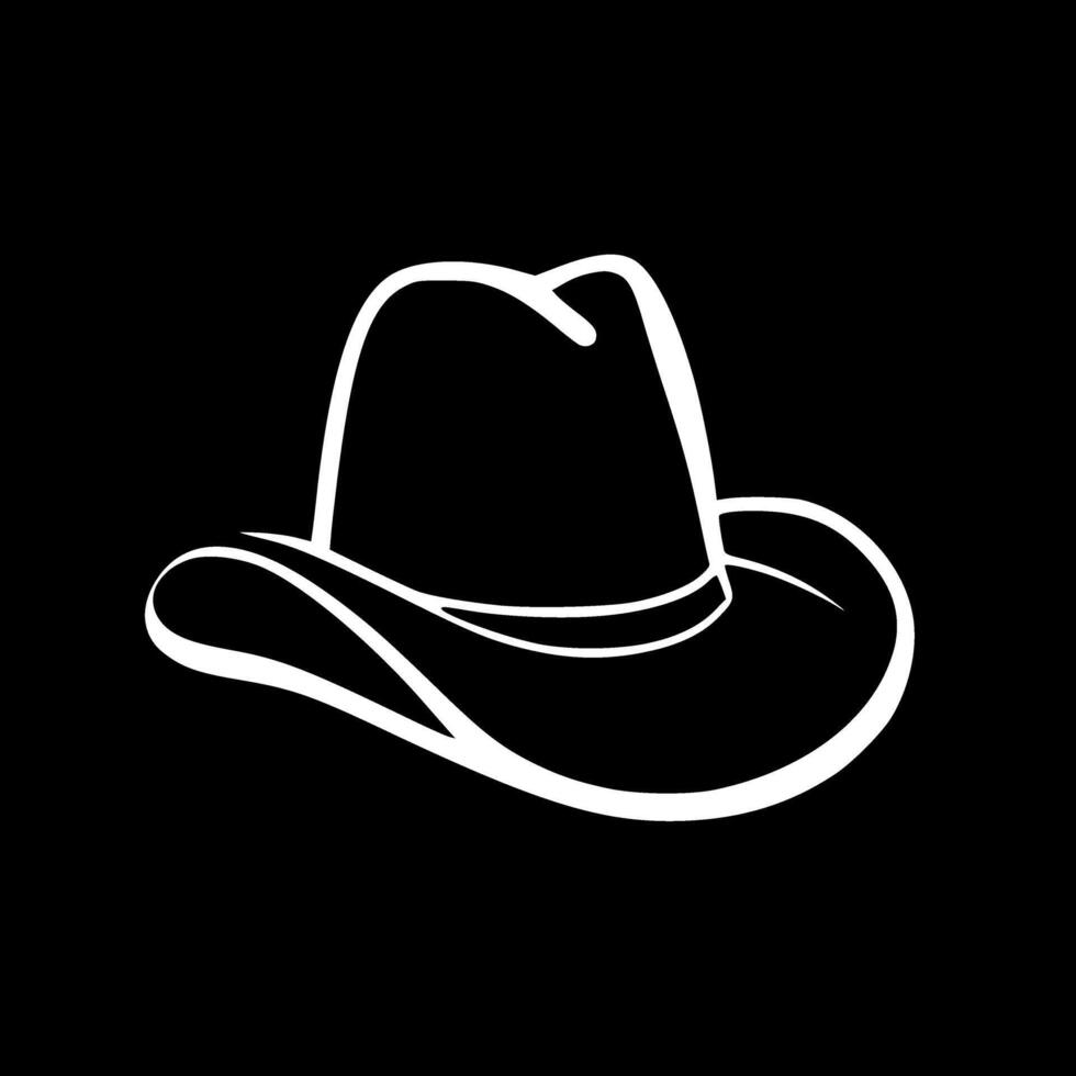 cow-boy chapeau, minimaliste et Facile silhouette - vecteur illustration