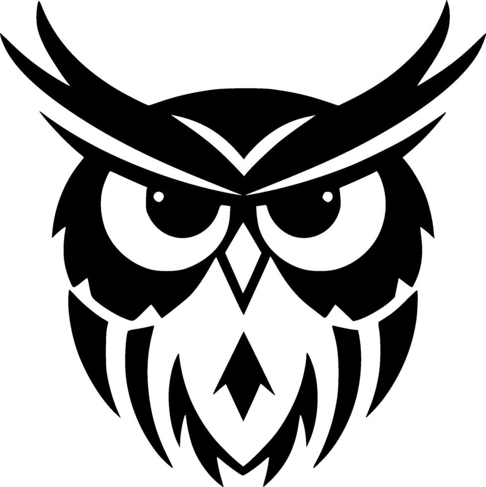 hibou - minimaliste et plat logo - vecteur illustration