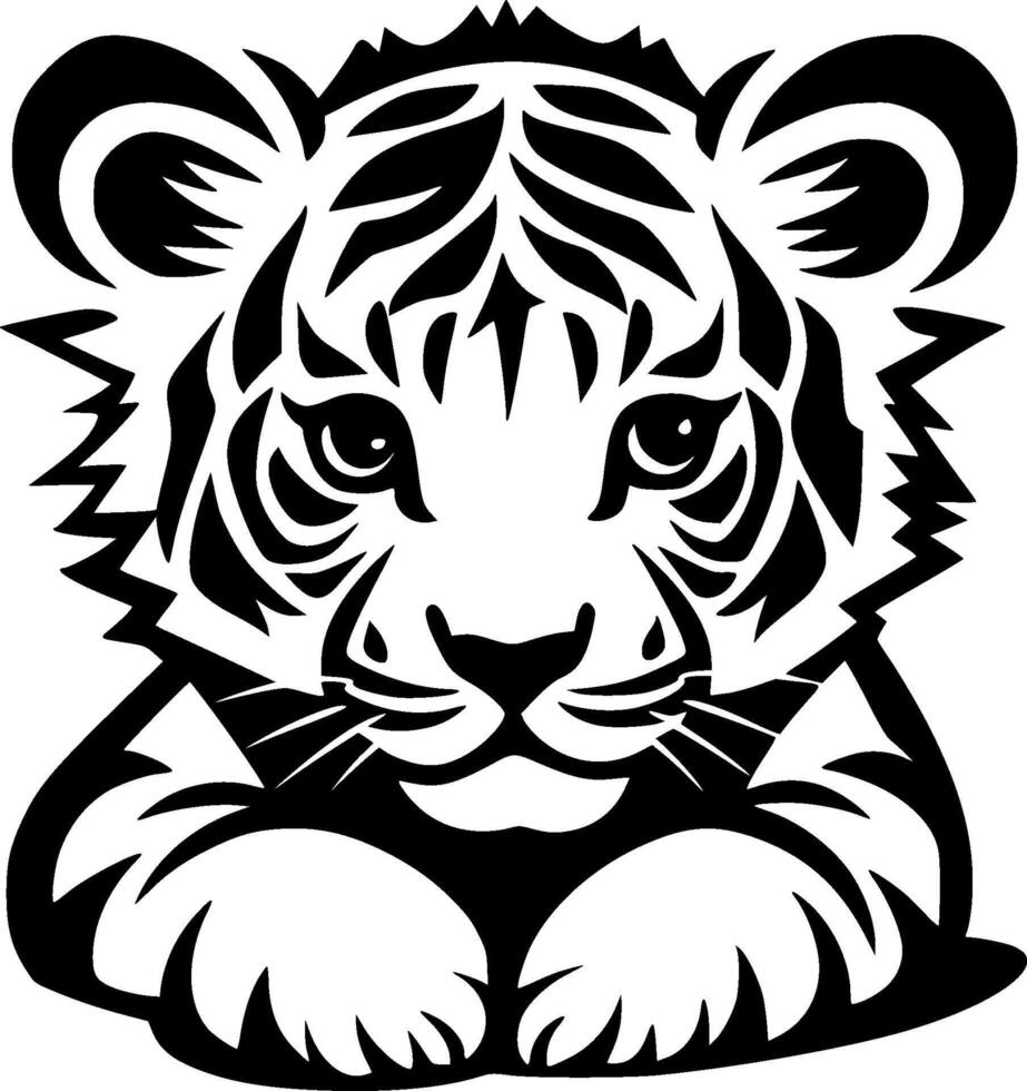 tigre - minimaliste et plat logo - vecteur illustration