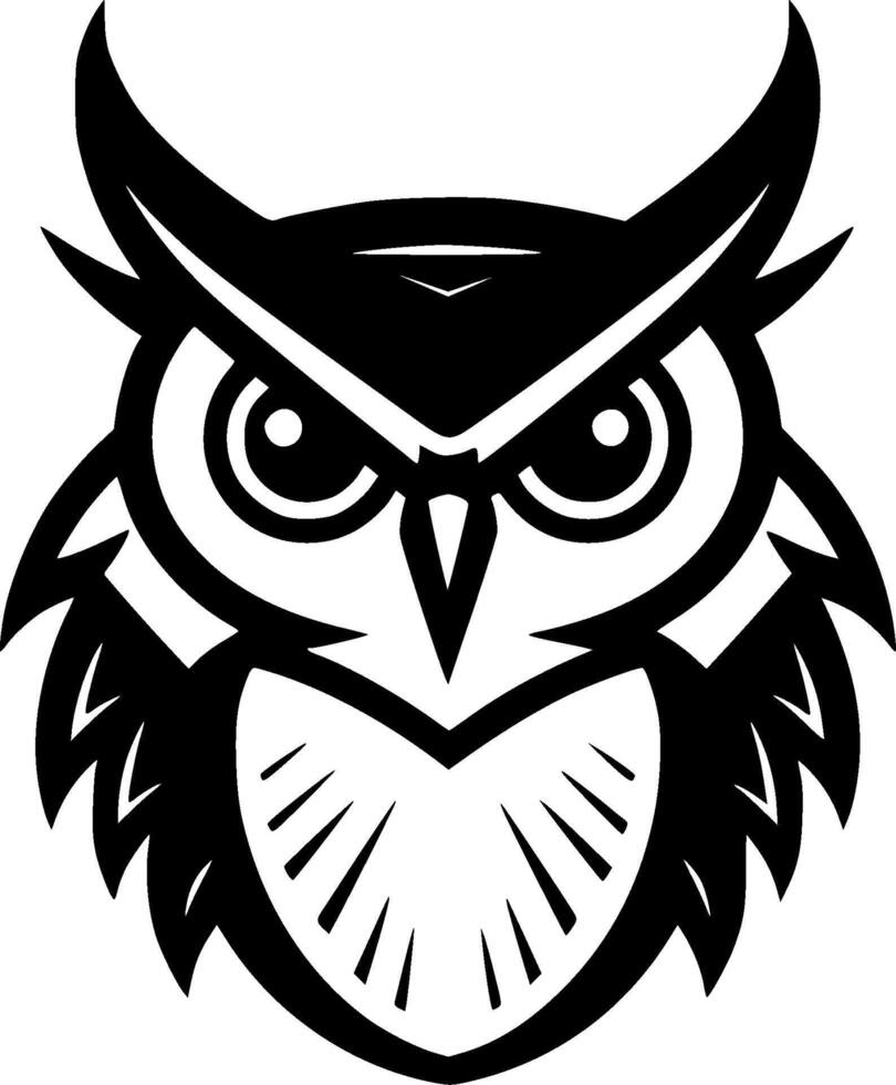 hibou - minimaliste et plat logo - vecteur illustration