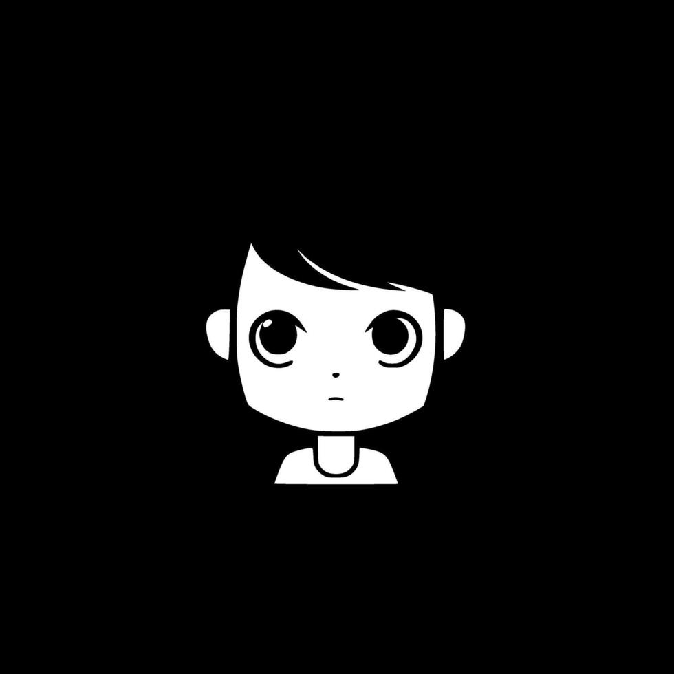 fille, noir et blanc vecteur illustration