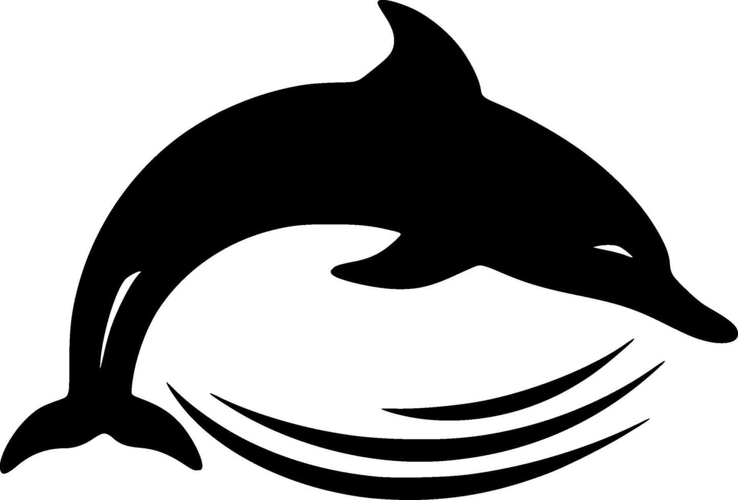 dauphin - noir et blanc isolé icône - vecteur illustration