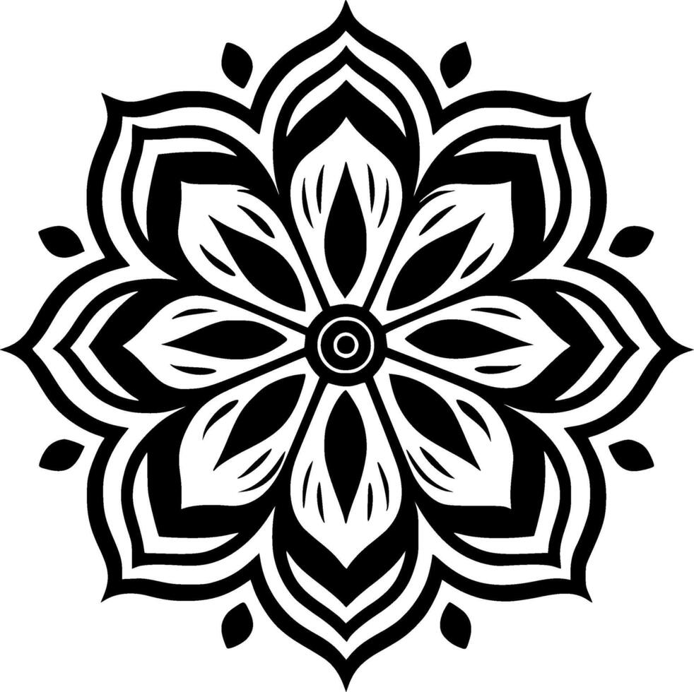 mandala, noir et blanc vecteur illustration