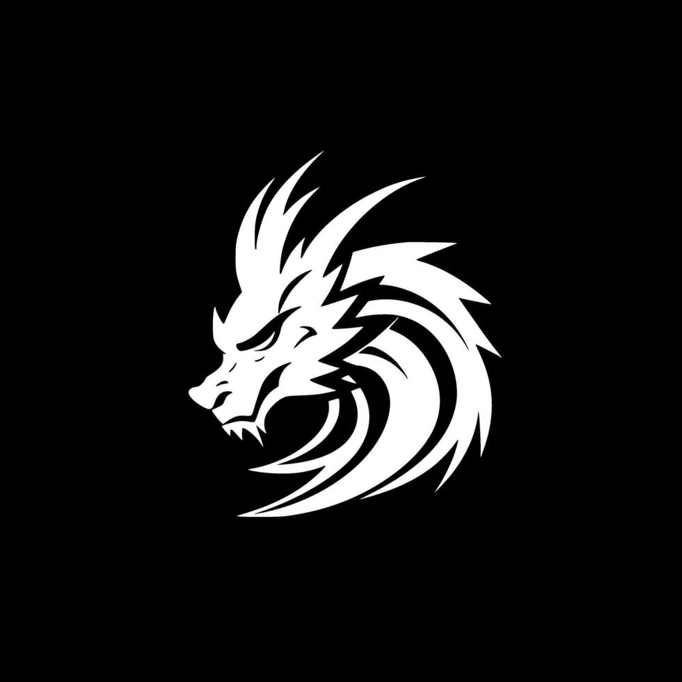 dragon, noir et blanc vecteur illustration