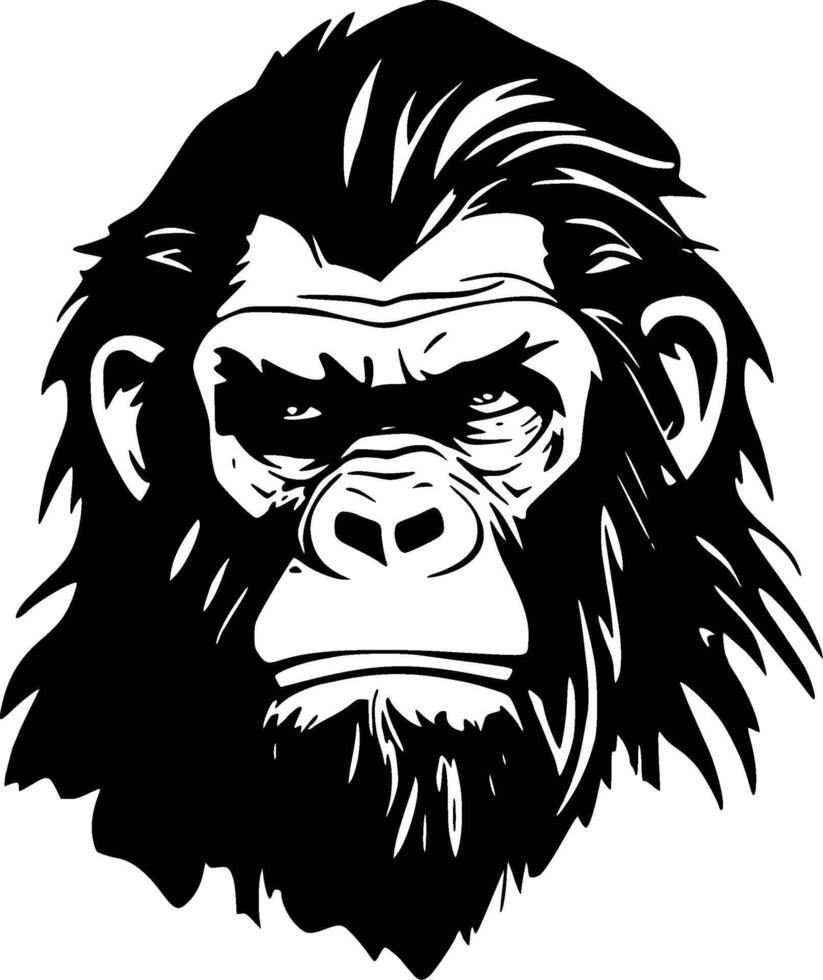 chimpanzé, minimaliste et Facile silhouette - vecteur illustration