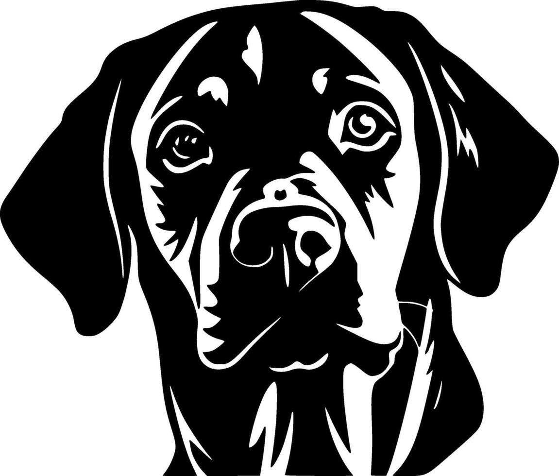 Labrador retriever - noir et blanc isolé icône - vecteur illustration