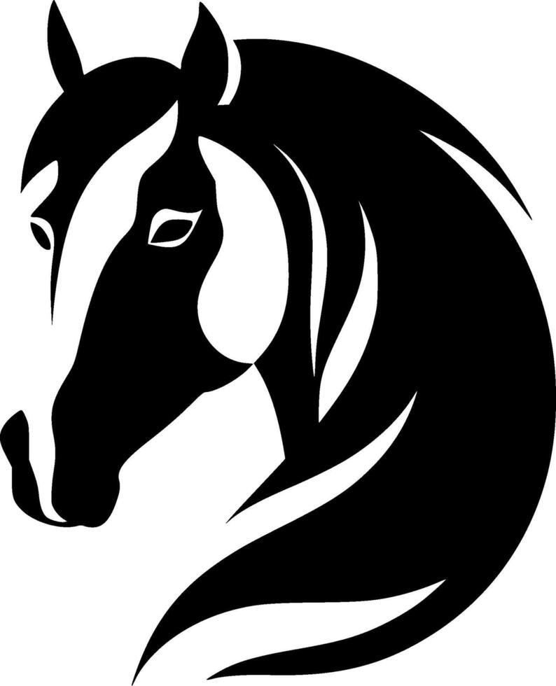 cheval, noir et blanc vecteur illustration