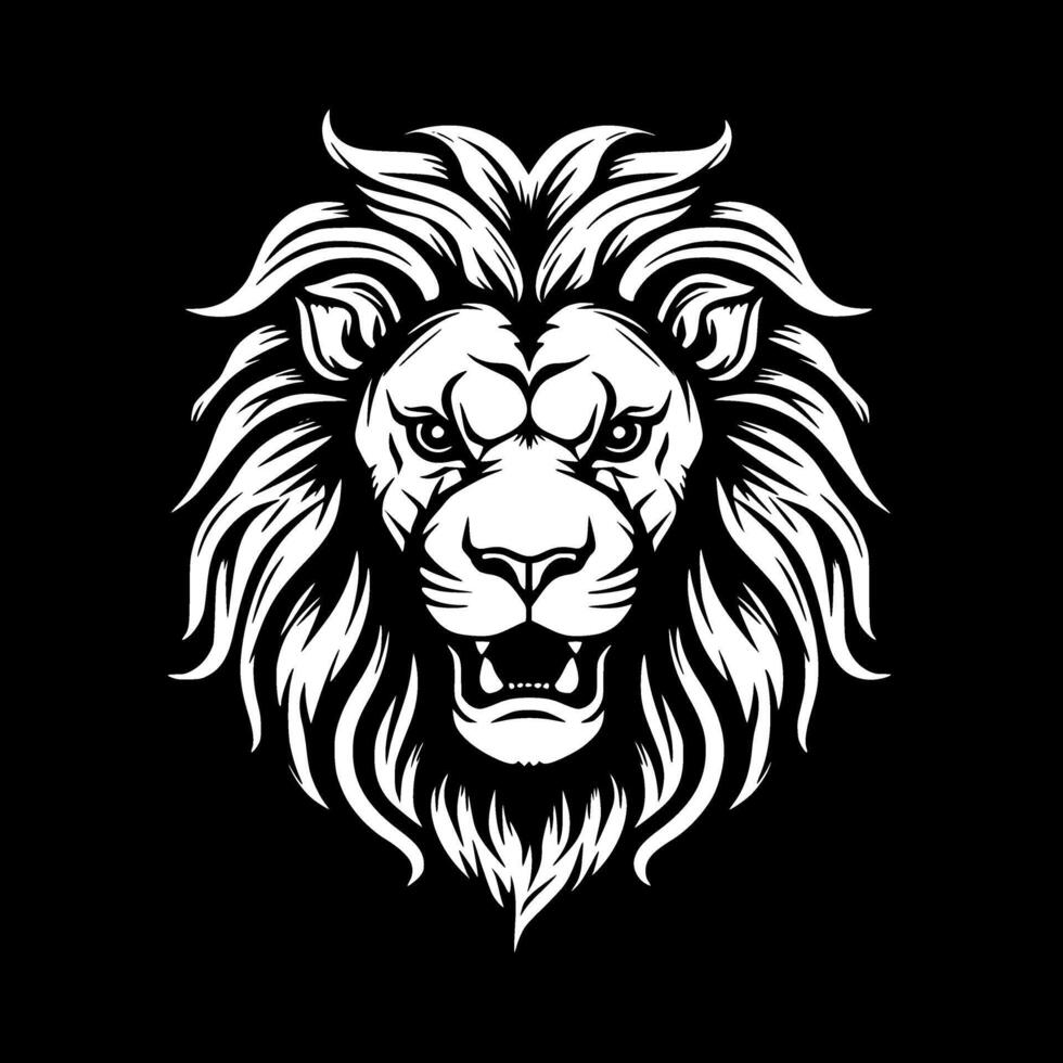 lion, noir et blanc vecteur illustration