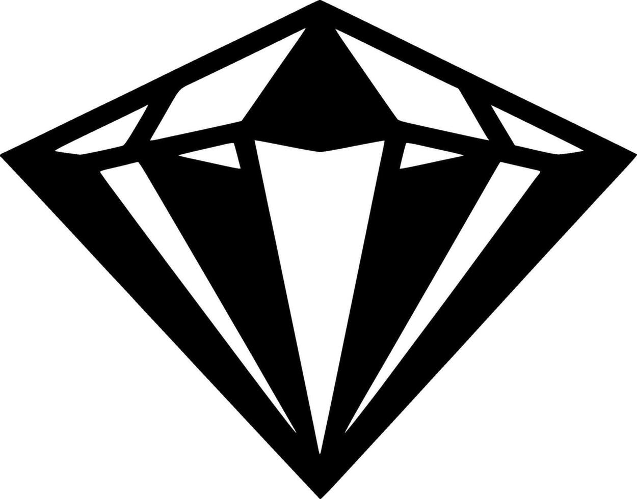 diamant, minimaliste et Facile silhouette - vecteur illustration