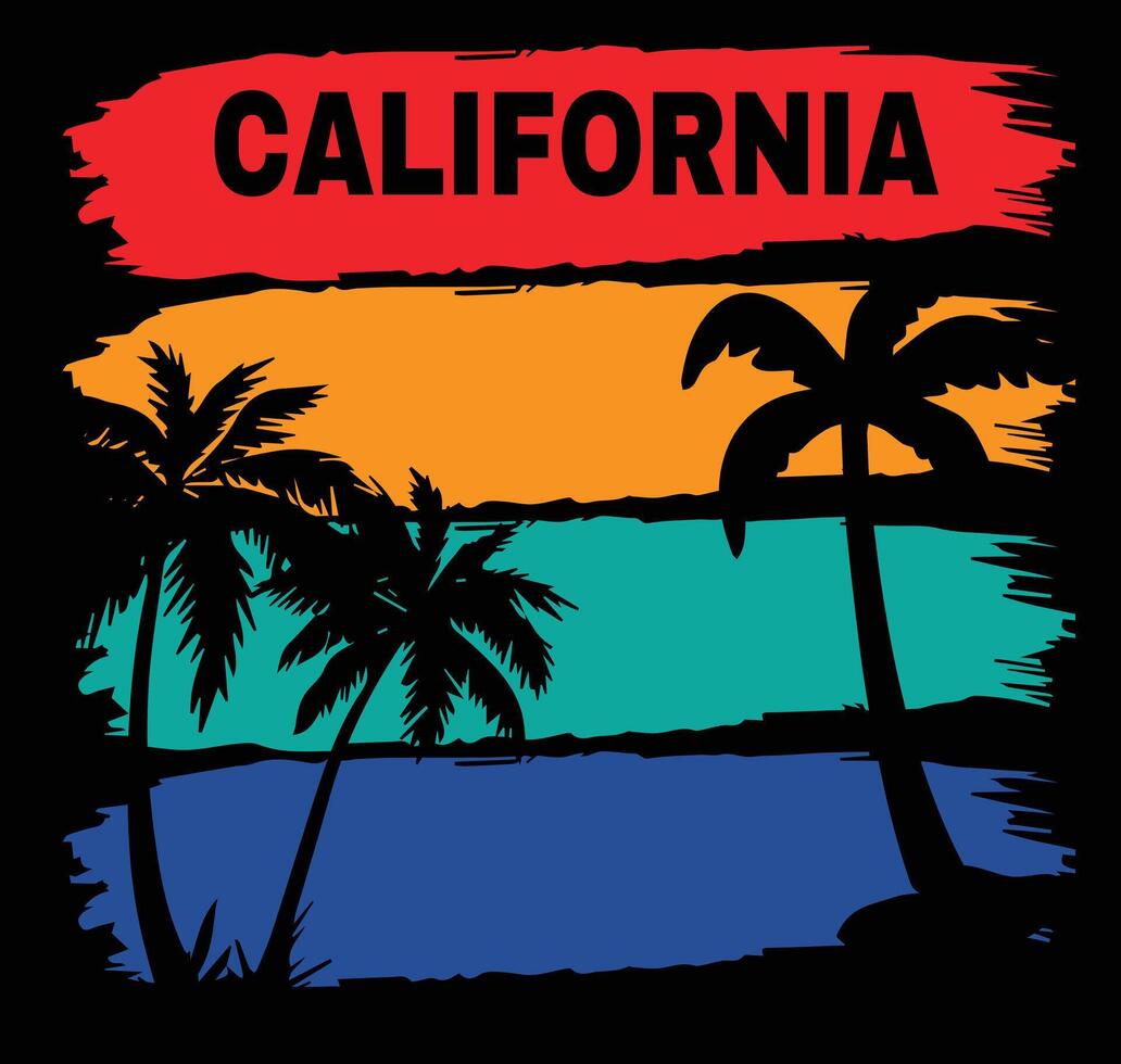 Californie surfant T-shirt conception vecteur