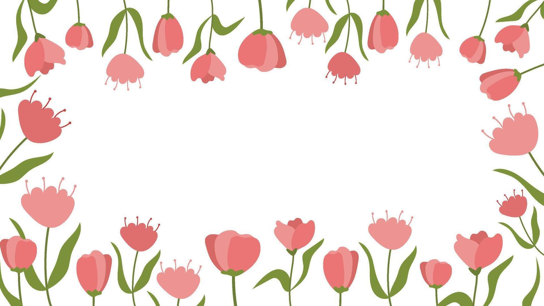 abstrait tulipe fleur Contexte vecteur conception floral frontière Cadre minimal rose jardin