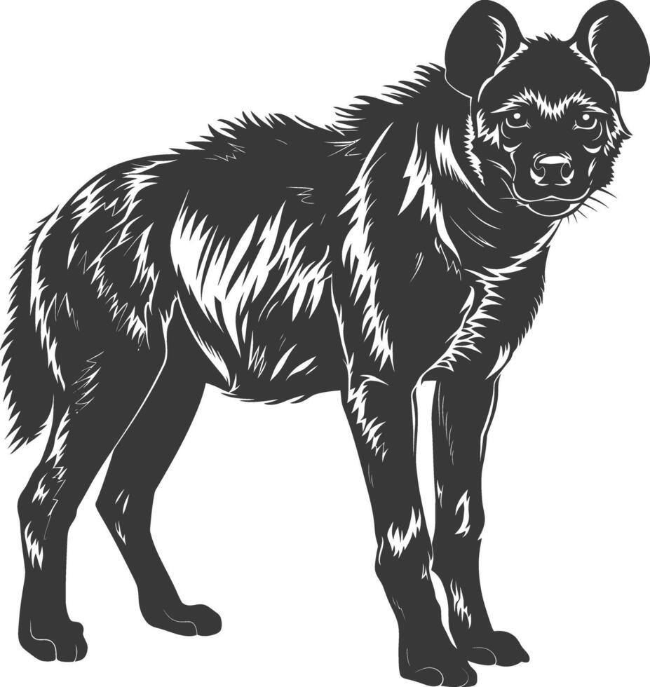 ai généré silhouette hyène animal noir Couleur seulement plein corps vecteur
