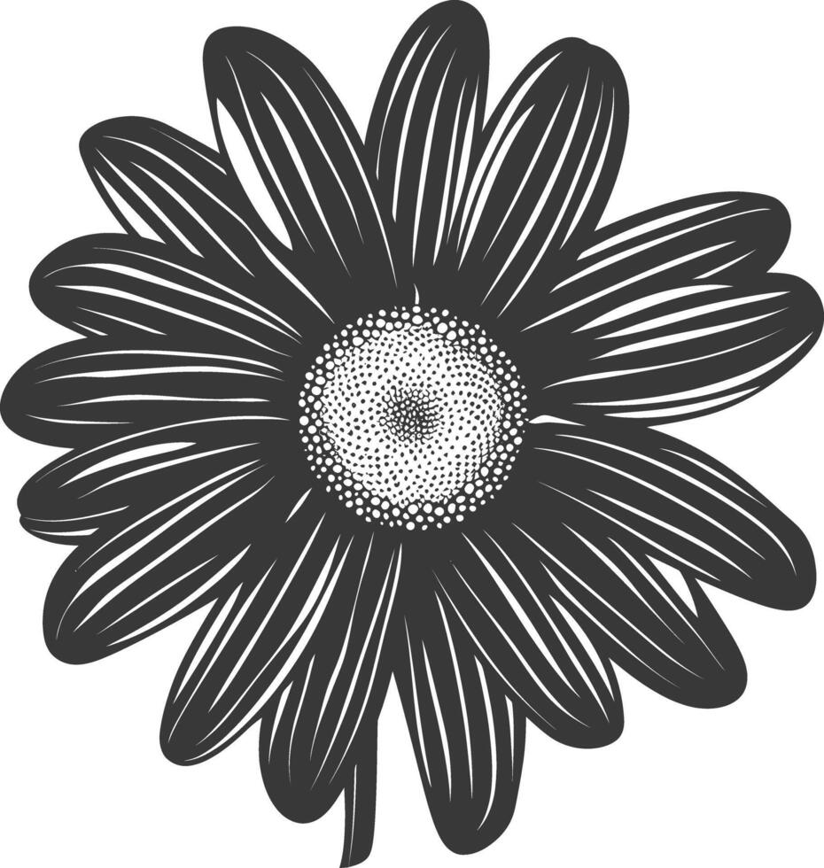 ai généré silhouette Marguerite fleur noir Couleur seulement vecteur