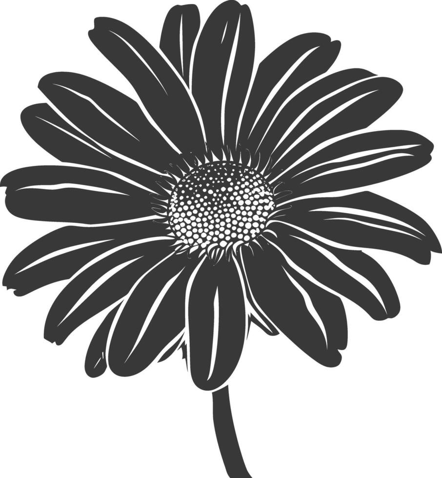 ai généré silhouette Marguerite fleur noir Couleur seulement vecteur