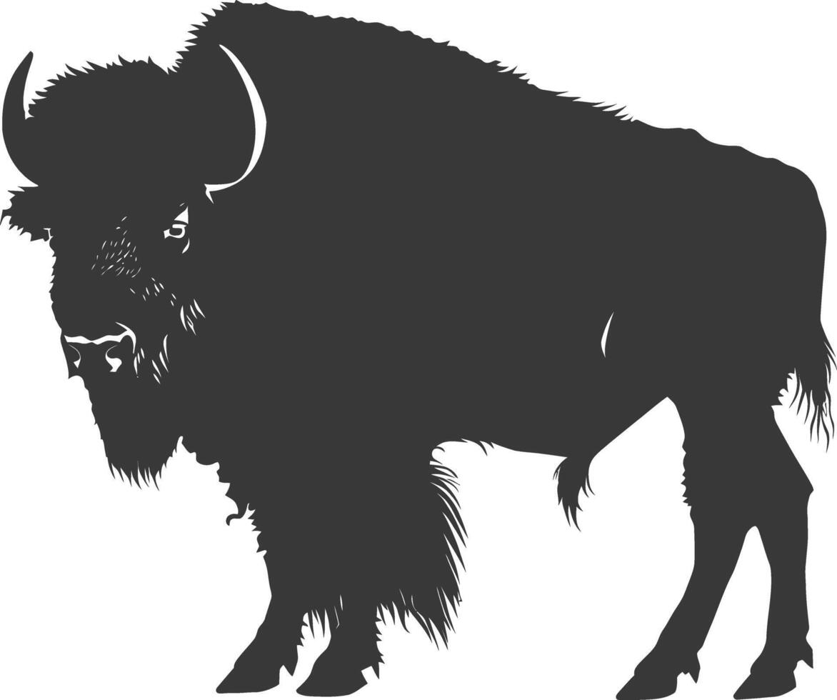 ai généré silhouette bison animal noir Couleur seulement plein corps vecteur