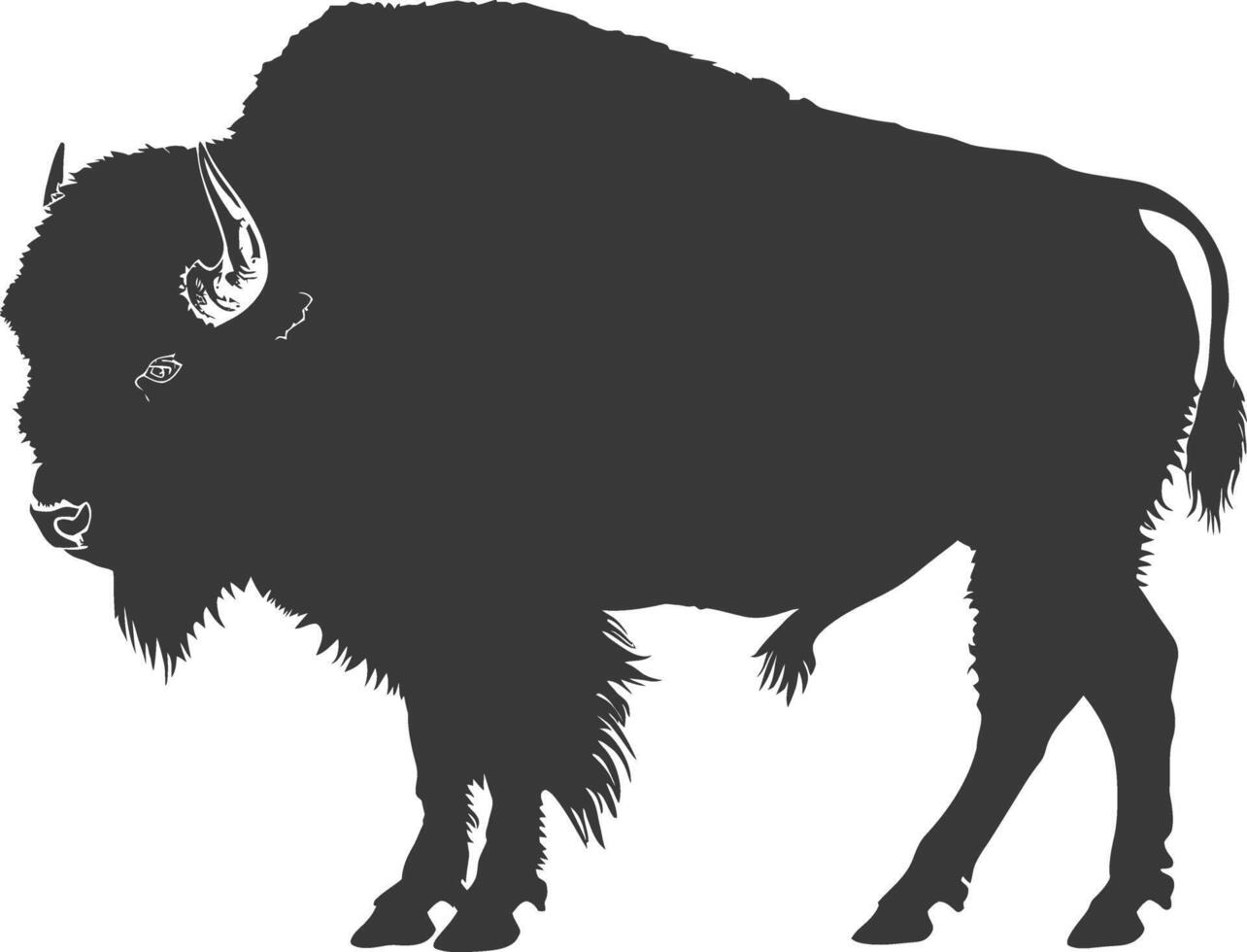 ai généré silhouette bison animal noir Couleur seulement plein corps vecteur