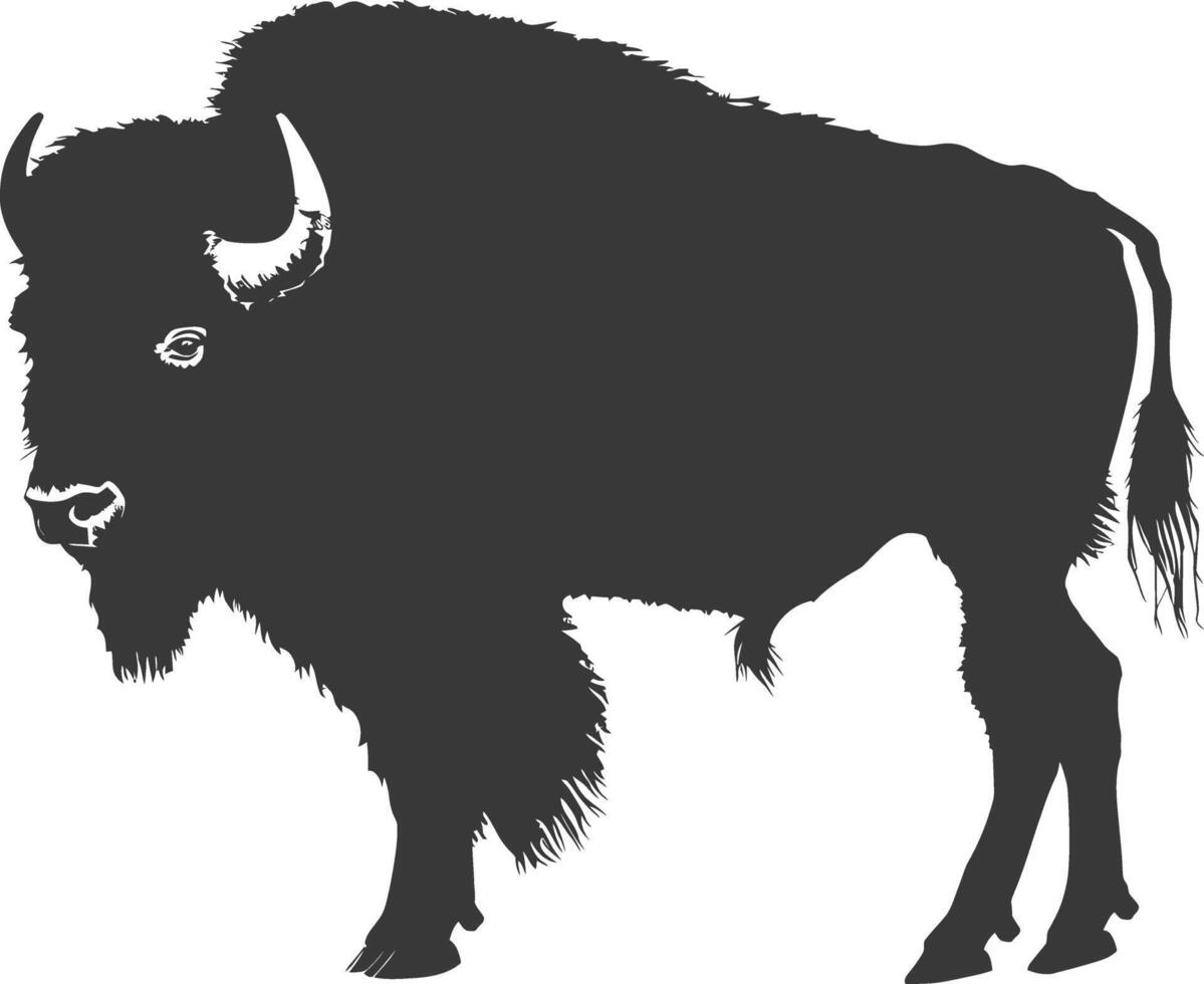 ai généré silhouette bison animal noir Couleur seulement plein corps vecteur
