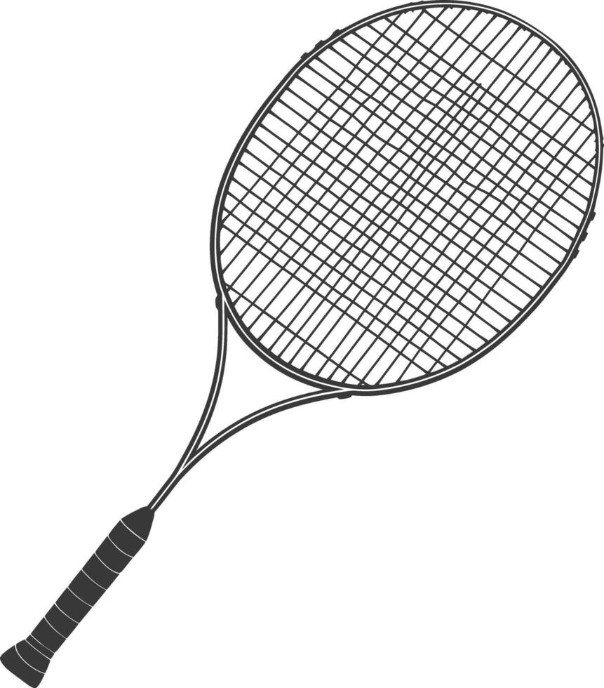 ai généré silhouette tennis Extérieur raquette noir Couleur seulement vecteur