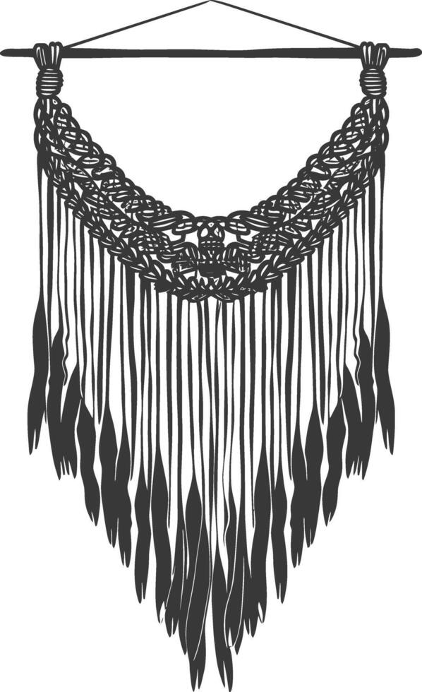 ai généré silhouette scandinave unique macramé noir Couleur seulement vecteur