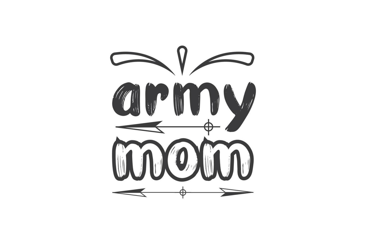 conception de t-shirt de maman de l'armée. vecteur