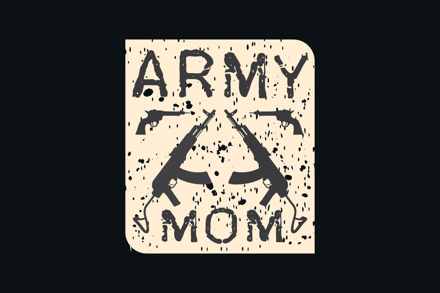 conception de t-shirt de maman de l'armée. vecteur