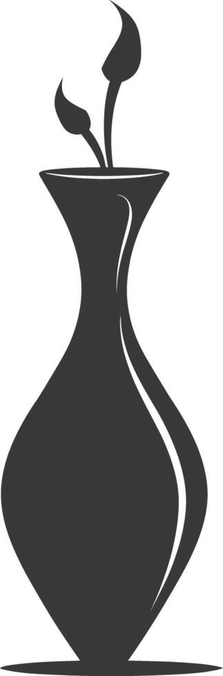 ai généré silhouette scandinave unique vase noir Couleur seulement vecteur