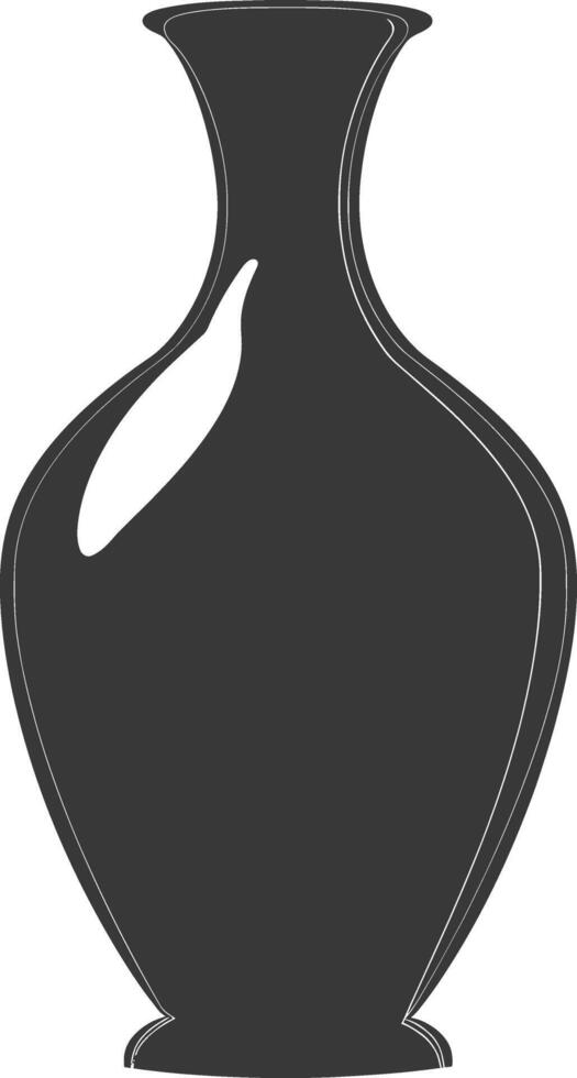 ai généré silhouette scandinave unique vase noir Couleur seulement vecteur