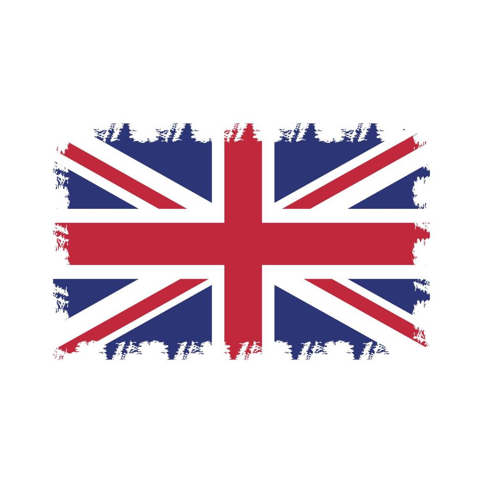 drapeau du royaume-uni avec pinceau peint à l'aquarelle vecteur