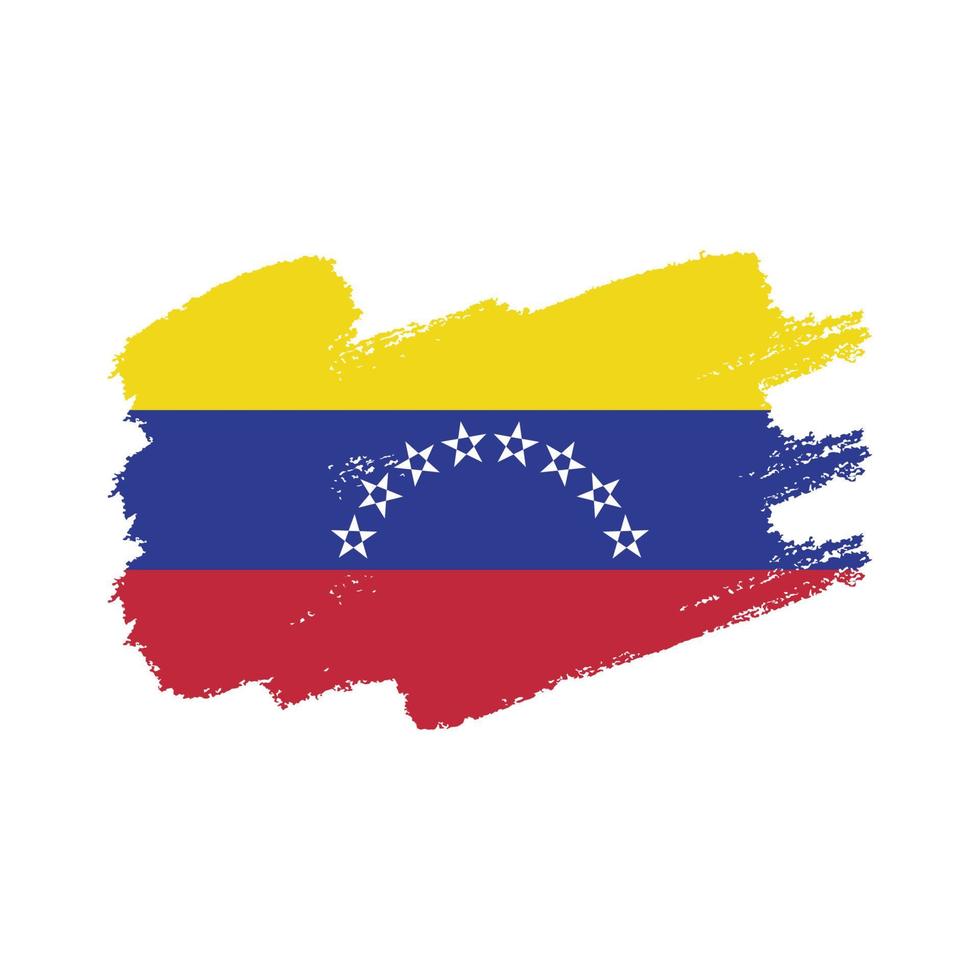 drapeau du venezuela avec pinceau peint à l'aquarelle vecteur